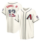 Arizona Diamondbacks #12 Lourdes Gurriel Jr Player Cream AmberGomez USA 250 Fourth of July Home Game Stitched Jerseys