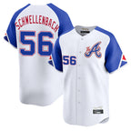 Atlanta Braves #56 Spencer Schwellenbach Player White AmberGomez City Connect Limited Home Game Stitched Jerseys