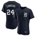 Detroit Tigers #24 Miguel Cabrera Player Navy AmberGomez Limited Elite Home Stitched Jerseys