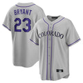 Colorado Rockies #23 Kris Bryant Player Gray AmberGomez Game Home Stitched Jerseys