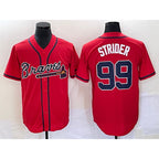 Atlanta Braves #99 Spencer Strider Red AmberGomez Cool Base Stitched Jersey