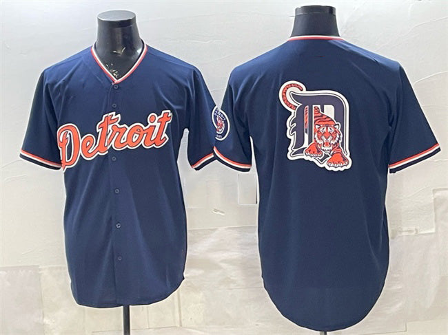 Detroit Tigers Team Big Logo Navy AmberGomez 2026 Alternate Vapor Premier Limited Stitched Jersey