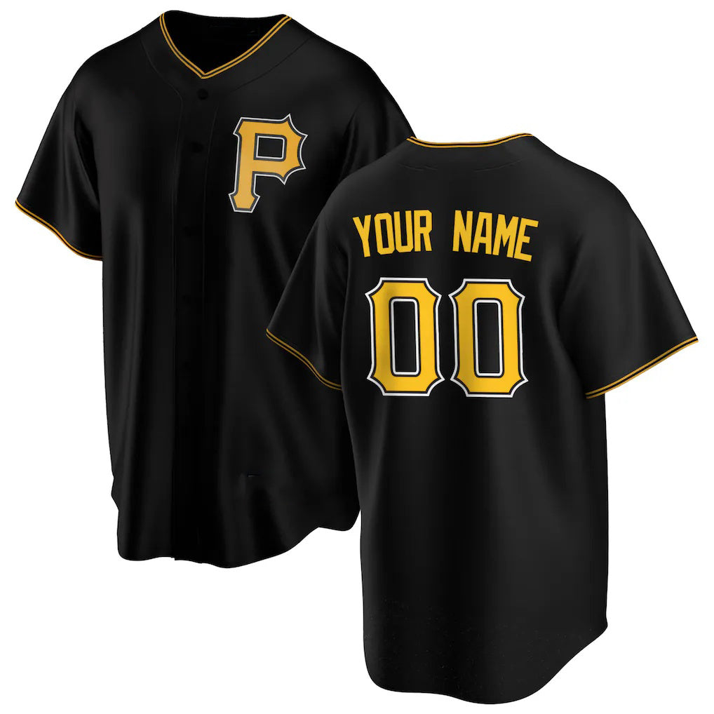 Custom Pittsburgh Pirates Black AmberGomez Alternate Replica Jersey