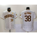 San Diego Padres #38 Jorge Alfaro White AmberGomez With PS Patch Stitched Flex Base Jerseys