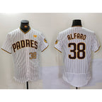 San Diego Padres #38 Jorge Alfaro White AmberGomez With PS Patch Stitched Flex Base Jerseys