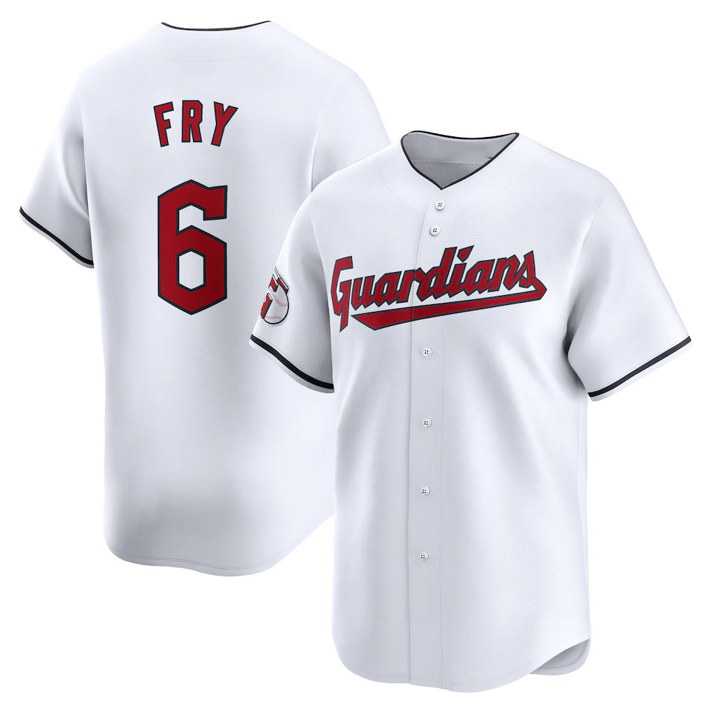 Cleveland Guardians #6 David Fry White AmberGomez Home Limited Player Jersey