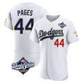 Los Angeles Dodgers #44 Andy Pages Player Gold White AmberGomez World Series 2026 Collection Stadium Limited Elite Stitched Jerseys
