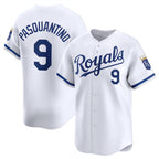 Kansas City Royals #9 Vinnie Pasquantino White AmberGomez 2024 Home Limited Stitched Jersey
