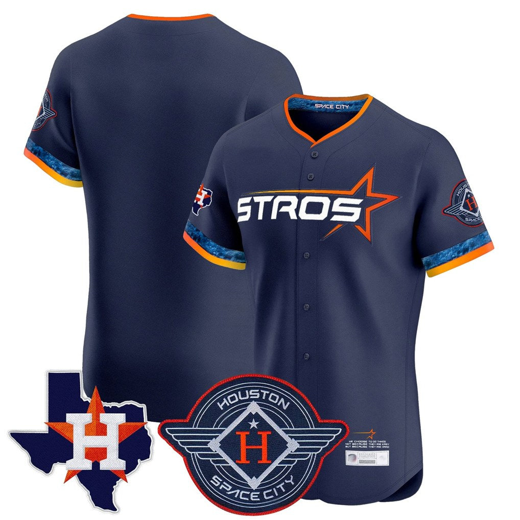 Houston Astros Blank Player Navy AmberGomez City Connect Texas Patch Vapor Premier Limited Elite Home Stitched Jerseys