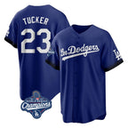 Los Angeles Dodgers #23 Kyle Tucker Player Royal AmberGomez World Series Meet City Connect Home Game Stitched Jerseys