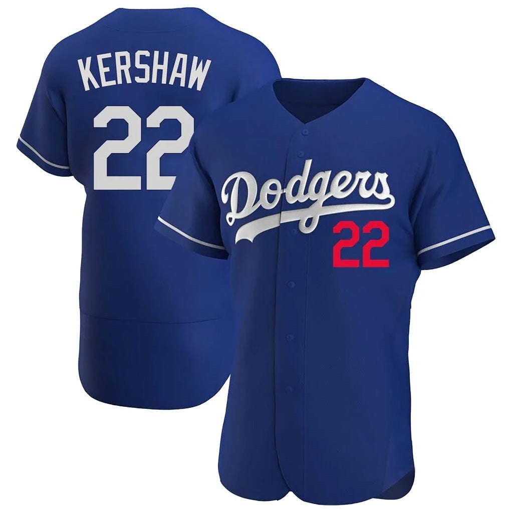 Los Angeles Dodgers #22 Clayton Kershaw Player Royal AmberGomez Limited Elite Home Stitched Jerseys