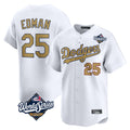 Los Angeles Dodgers #25 Tommy Edman Player White Gold AmberGomez World Series Collection Limited Home Stitched Jerseys