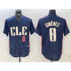 Cleveland Guardians #0 Andres Gimenez Navy AmberGomez 2024 City Connect Limited Stitched Jerseys