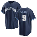 Chicago Cubs #9 Miguel Amaya Player Navy AmberGomez City Connect Home Game Stitched Jerseys