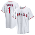 Los Angeles Angels #1 Groom White AmberGomez Home Replica Jersey