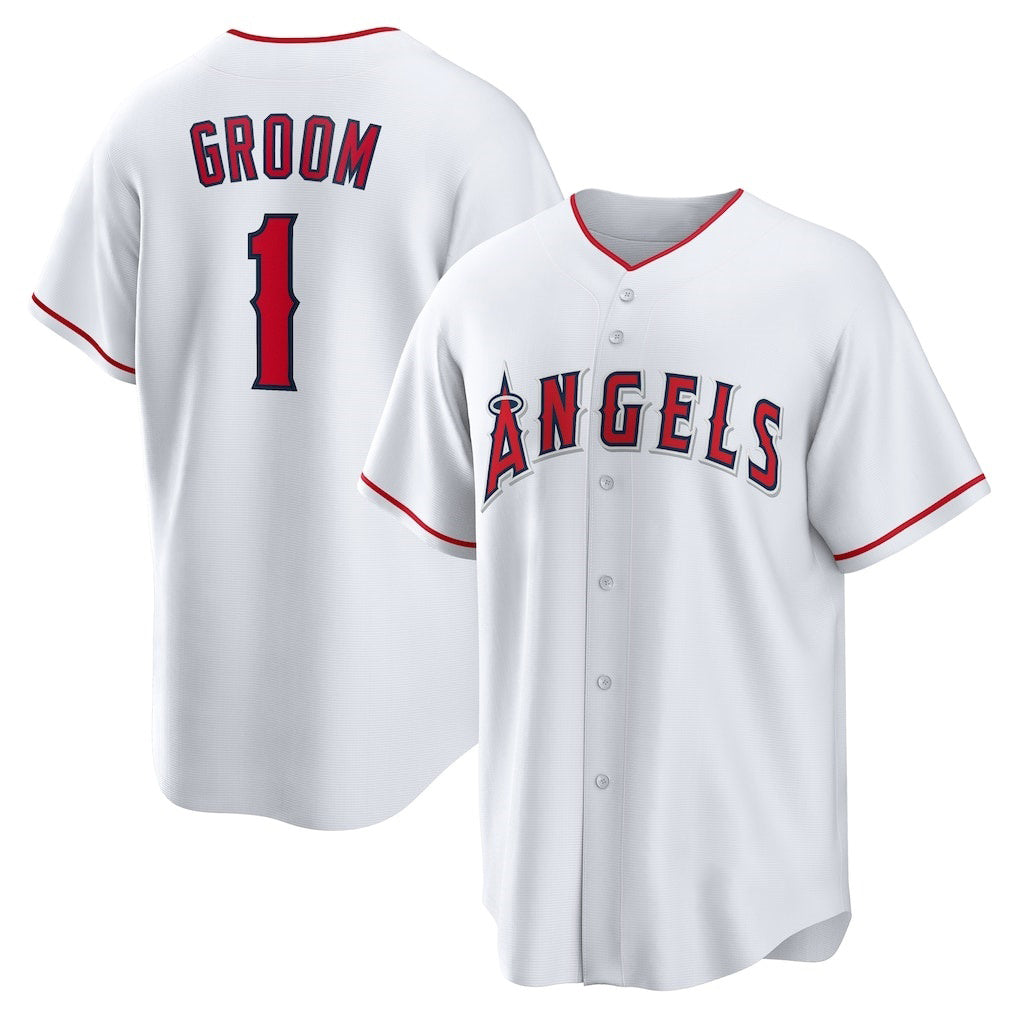 Los Angeles Angels #1 Groom White AmberGomez Home Replica Jersey