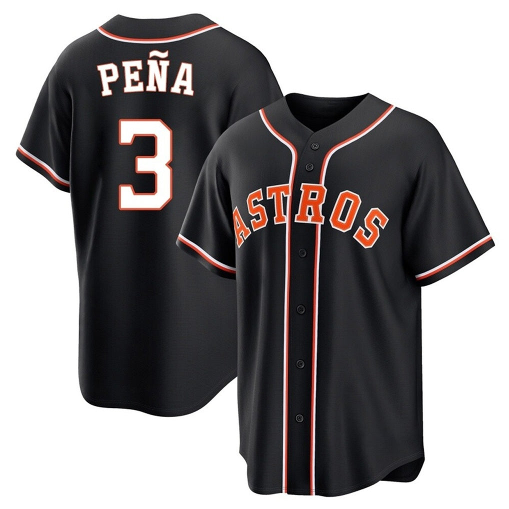 Houston Astros #3 Jeremy Pena Player Black AmberGomez Fashion Out Home Game Stitched Jerseys
