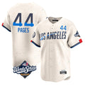 Los Angeles Dodgers #44 Andy Pages Player Cream AmberGomez World Series City Connect Limited Home Stitched Jerseys