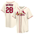 St. Louis Cardinals #28 Nolan Arenado Cream AmberGomez Alternate 2 Replica Jersey