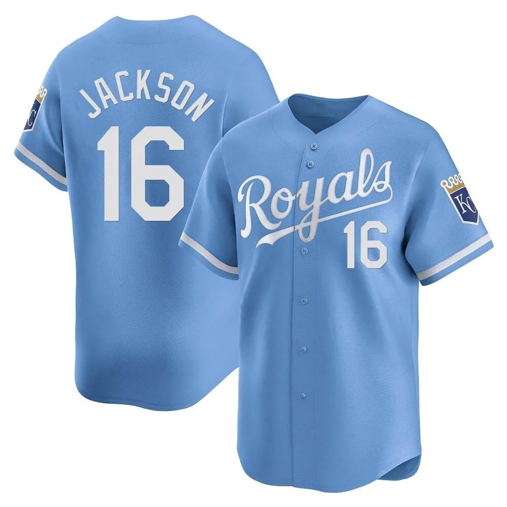Kansas City Royals #16 Bo Jackson Player Light Blue AmberGomez Alt Limited Home Stitched Jerseys