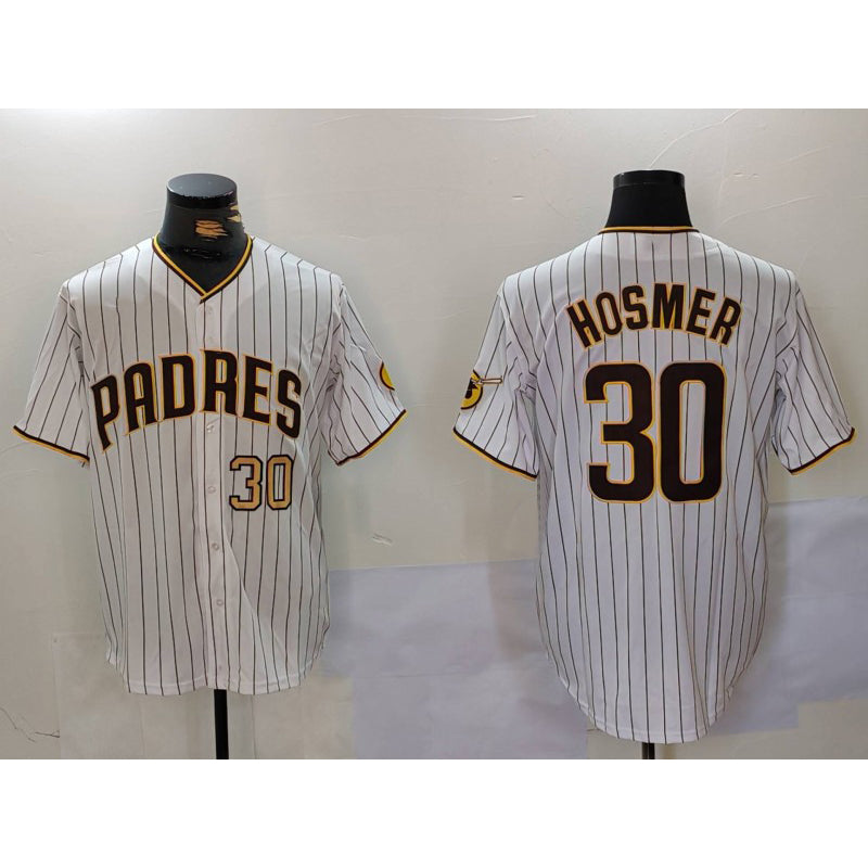 San Diego Padres #30 Eric Hosmer White AmberGomez Stitched Cool Base Jerseys