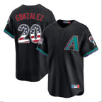 Arizona Diamondbacks #20 Luis Gonzalez Player Black AmberGomez USA 250 Fourth of July Home Game Stitched Jerseys