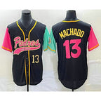 San Diego Padres #13 Manny Machado Number Black AmberGomez NEW 2023 City Connect Cool Base Stitched Jersey