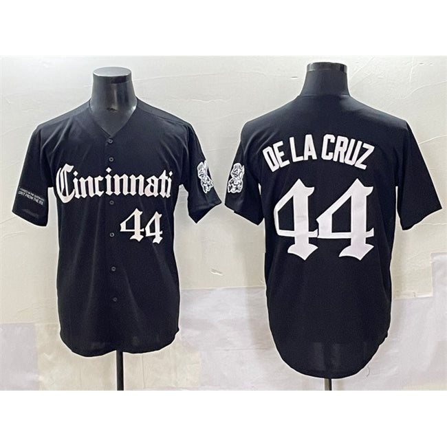 Cincinnati Reds #44 Elly De La Cruz Black AmberGomez 'Gothic Queen City Edition' Vapor Premier Limited Stitched Jersey