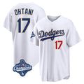 Los Angeles Dodgers #17 Shohei Ohtani Player Gold White AmberGomez World Series Meet 2026 Collection Stadium Limited Stitched Jerseys