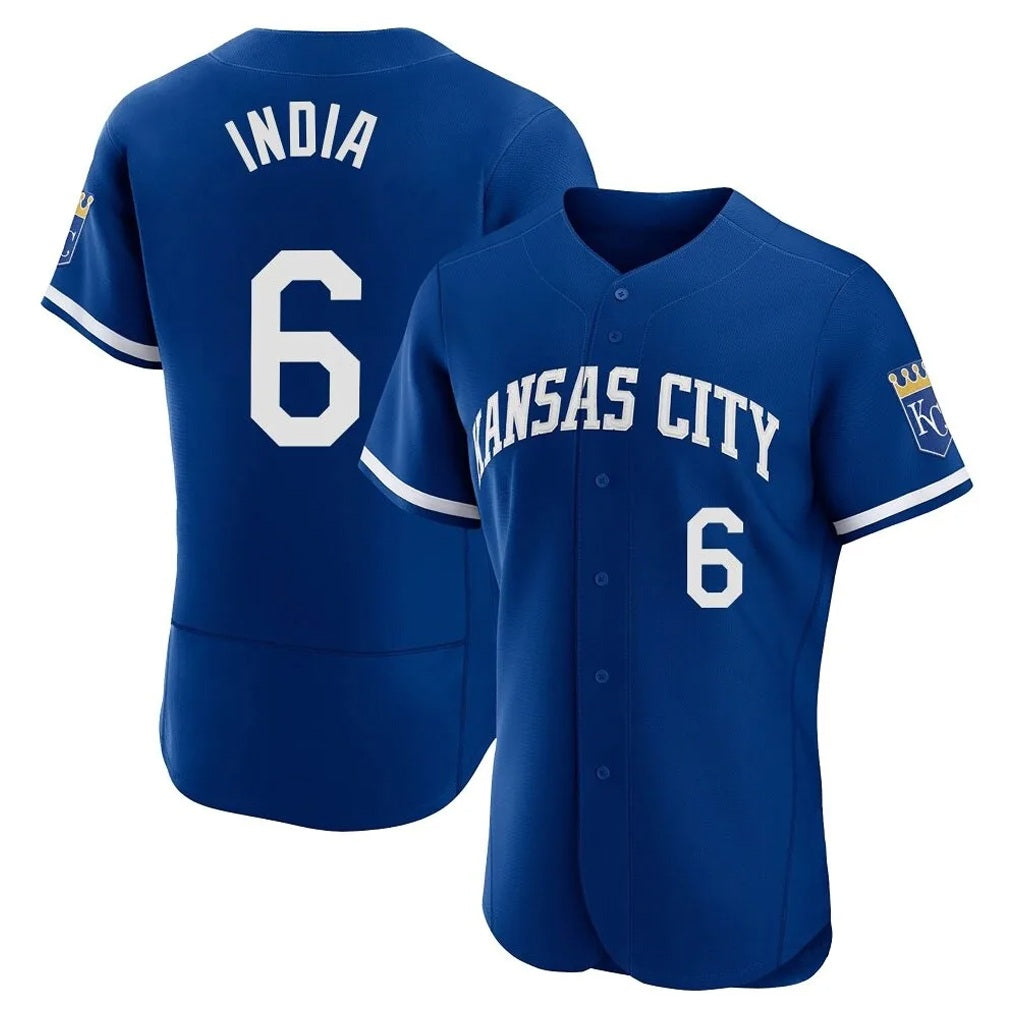 Kansas City Royals #6 Jonathan India Player Royal AmberGomez Limited Elite Home Stitched Jerseys