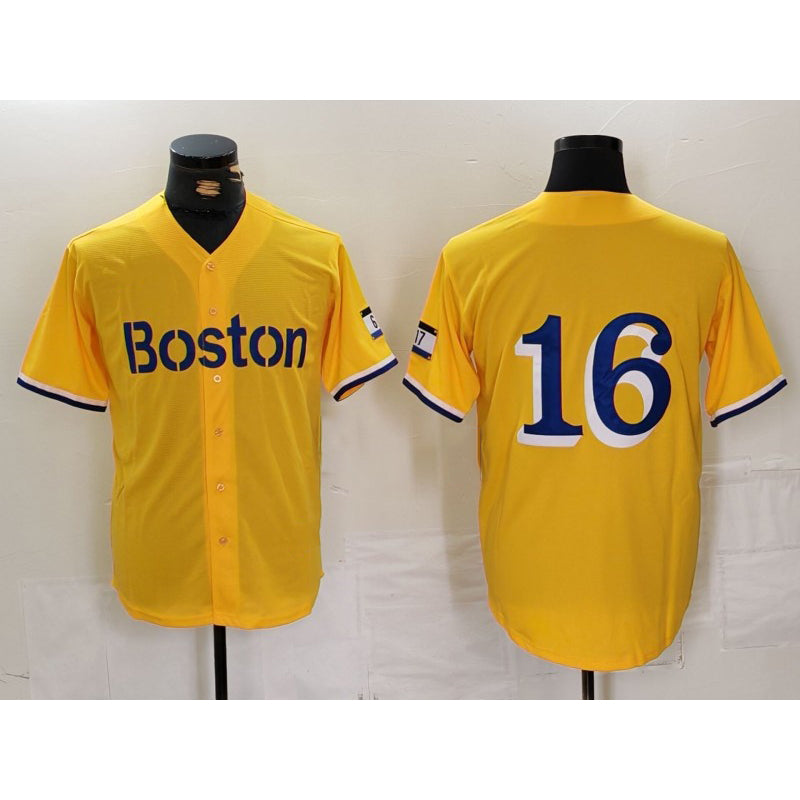 Boston Red Sox #16 Jarren Duran Gold AmberGomez City Connect Stitched Jersey