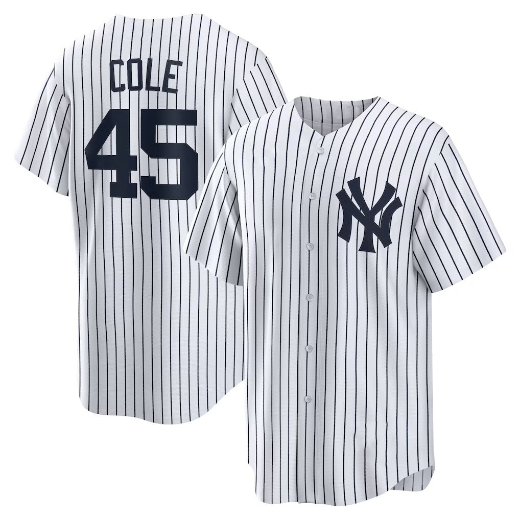New York Yankees #45 Gerrit Cole White AmberGomez Home Replica Player Name Jersey 2