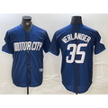 Detroit Tigers #35 Justin Verlander Navy AmberGomez 2024 City Connect Cool Base Limited Stitched Jersey