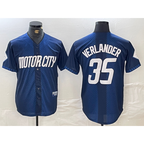 Detroit Tigers #35 Justin Verlander Navy AmberGomez 2024 City Connect Cool Base Limited Stitched Jersey