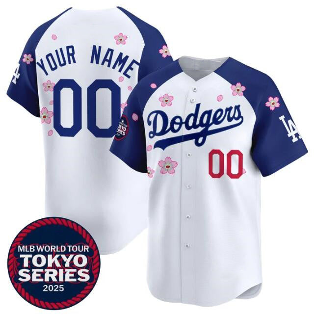 Custom Los Angeles Dodgers Active Player White Royal AmberGomez 2025 Tokyo Series Limited Stitched Jersey