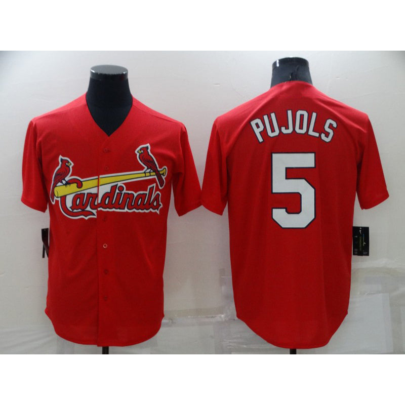 St. Louis Cardinals #5 Albert Pujols Red AmberGomez Stitched Cool Base Jersey