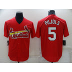 St. Louis Cardinals #5 Albert Pujols Red AmberGomez Stitched Cool Base Jersey