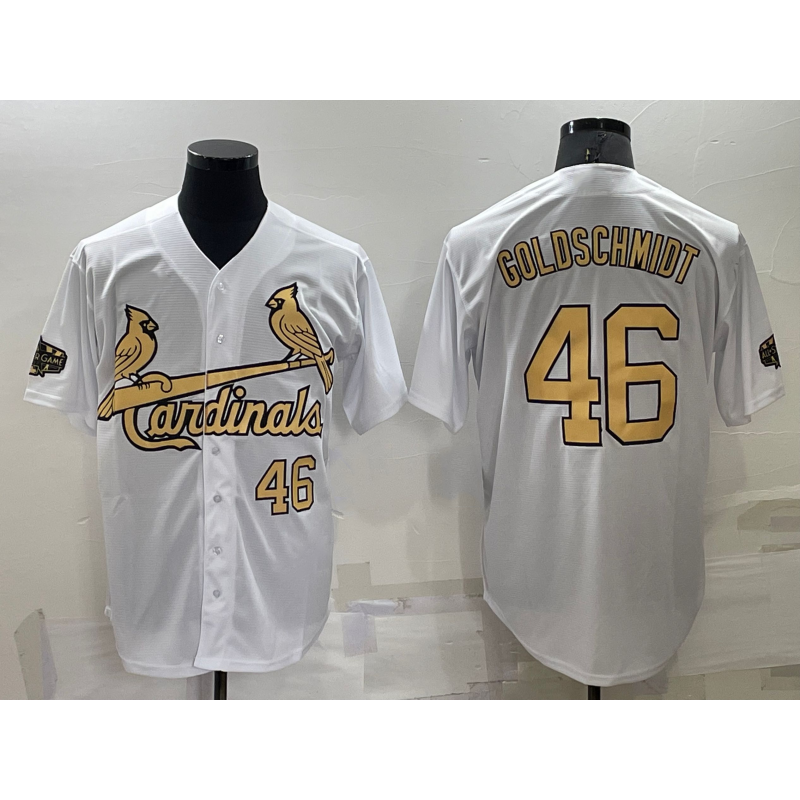 St. Louis Cardinals #46 Paul Goldschmidt Number White AmberGomez 2022 All Star Stitched Cool Base Jersey