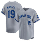 Kansas City Royals #19 Michael Massey Player Gray AmberGomez Limited Home Stitched Jerseys