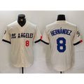 Los Angeles Dodgers #8 Kike Hernandez Number Cream AmberGomez 2024 City Connect Limited Stitched Jerseys