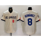 Los Angeles Dodgers #8 Kike Hernandez Number Cream AmberGomez 2024 City Connect Limited Stitched Jerseys