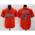 Houston Astros #27 Jose Altuve Orange AmberGomez With Patch Cool Base Stitched Jersey