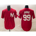 New York Yankees #99 Aaron Judge Red AmberGomez Fashion Cool Base Jersey