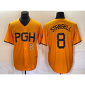 Pittsburgh Pirates #8 Willie Stargell Number Gold AmberGomez 2023 City Connect Stitched Jersey