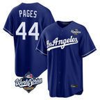 Los Angeles Dodgers #44 Andy Pages Player Royal AmberGomez World Series Game Stitched Jerseys