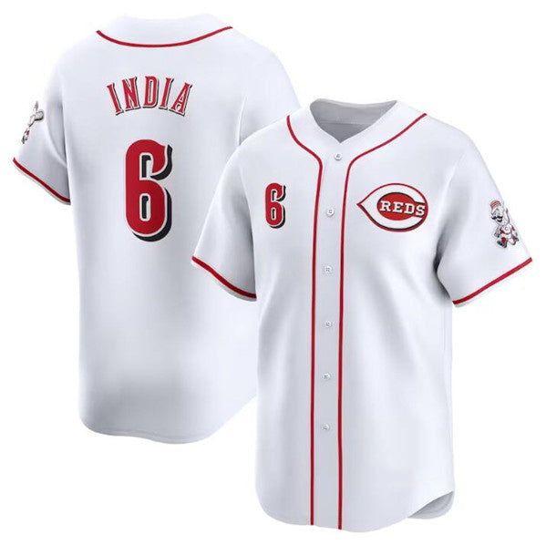 Cincinnati Reds #6 Jonathan India White AmberGomez Home Limited Stitched Jersey