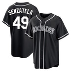 Colorado Rockies #49 Antonio Senzatela Player Black AmberGomez Fashion Out Home Game Stitched Jerseys