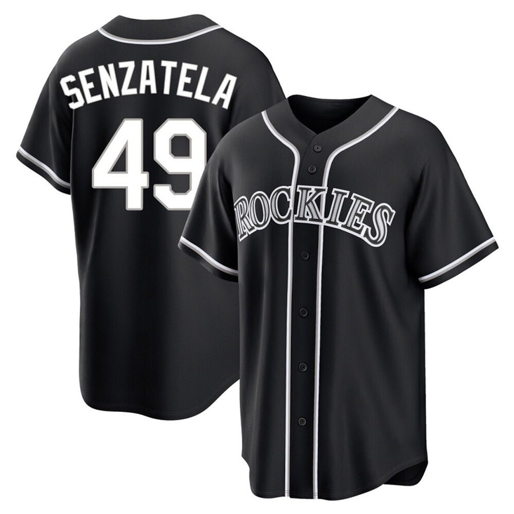 Colorado Rockies #49 Antonio Senzatela Player Black AmberGomez Fashion Out Home Game Stitched Jerseys
