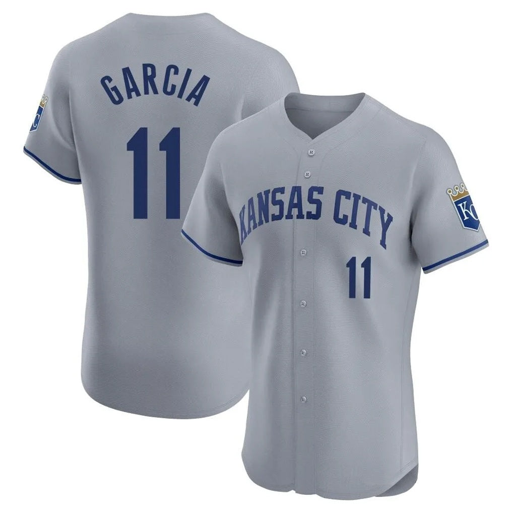 Kansas City Royals #11 Maikel Garcia Player Gray AmberGomez Limited Elite Home Stitched Jerseys