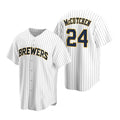 Milwaukee Brewers #24 Andrew McCutchen White AmberGomez Cool Base Stitched Jersey